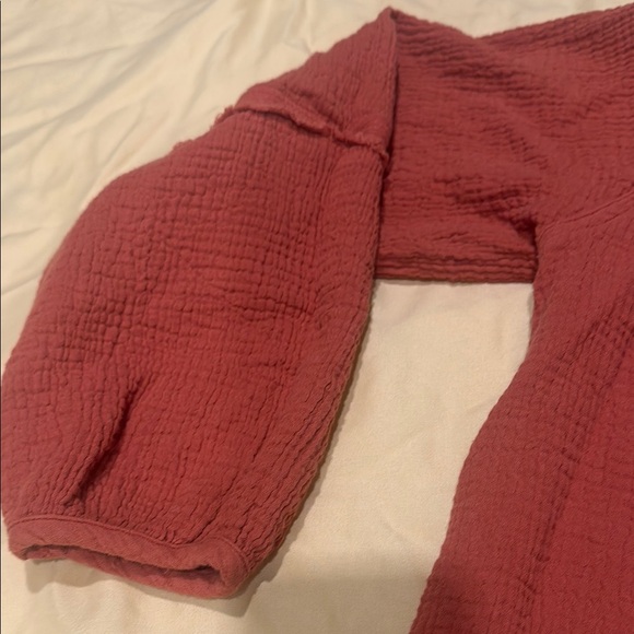 We The Free burnt orange Textured linen like cropped top - Picture 5 of 7